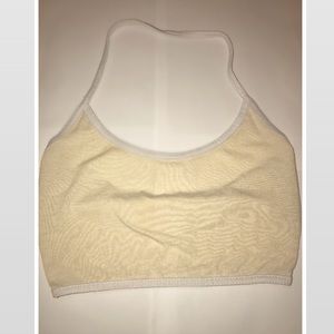 Beige halter style crop top